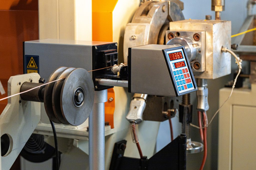 Close up of control panel in industrial production factory